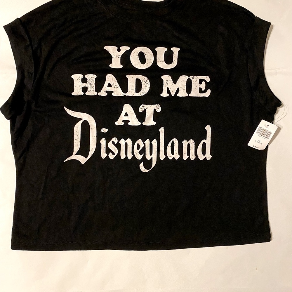 Cropped black tank with folded sleeves